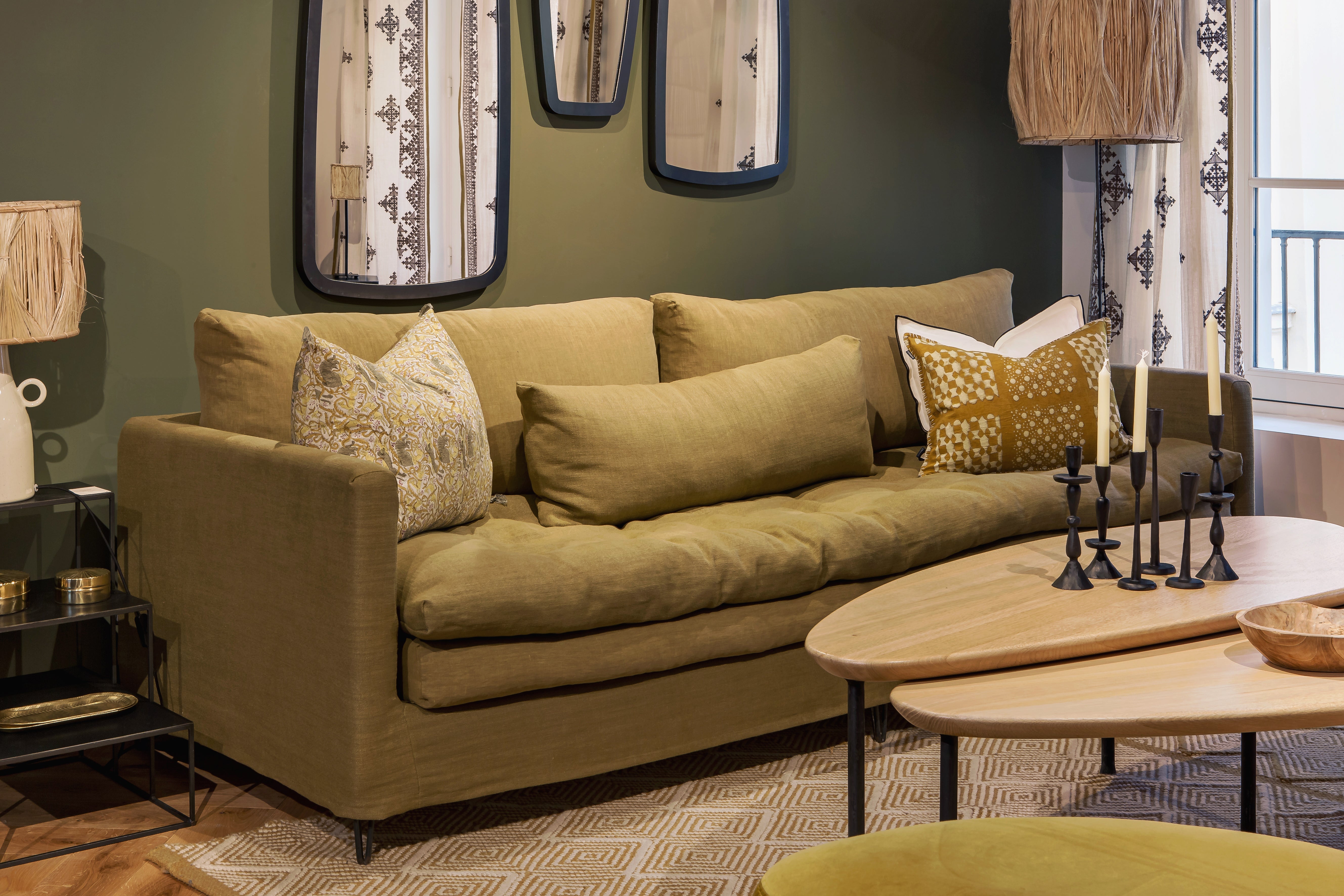 Un salon aux nuances de vert