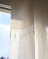 Rideau blanc à franges en coton Ashoka
