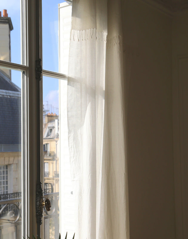 Rideau à franges prêt à poser en coton Ashoka