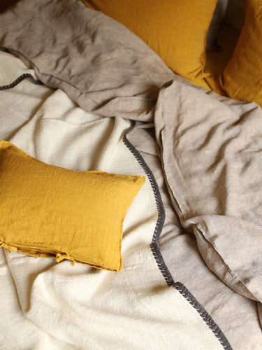 Chambre : linge de lit en khadi de coton