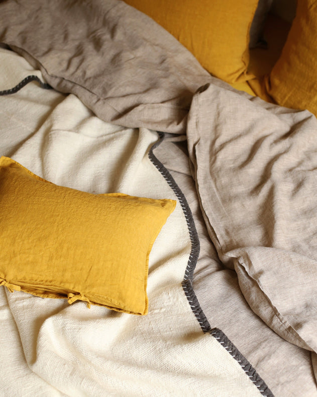 Chambre : linge de lit en khadi de coton 