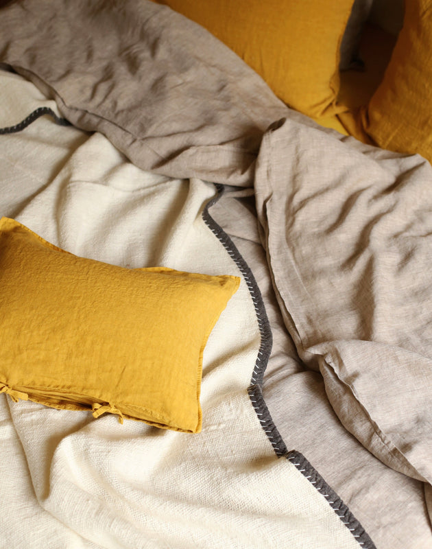 Chambre : linge de lit en khadi de coton 