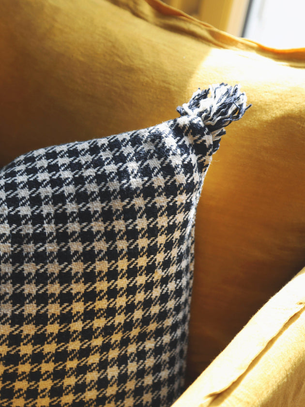 Housse de coussin pied de poule