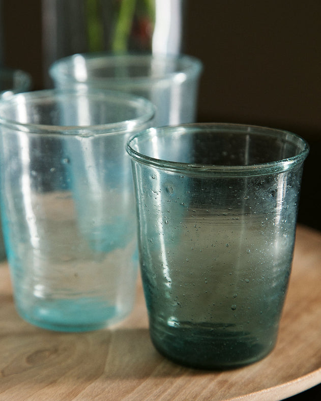 Verre de table : gobelet en verre, disponible en 2 tailles