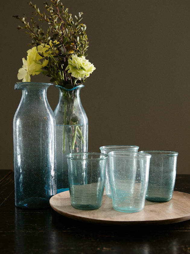 Art de la table : lot de 4 verres en verre recyclé, existe en 2 teintes