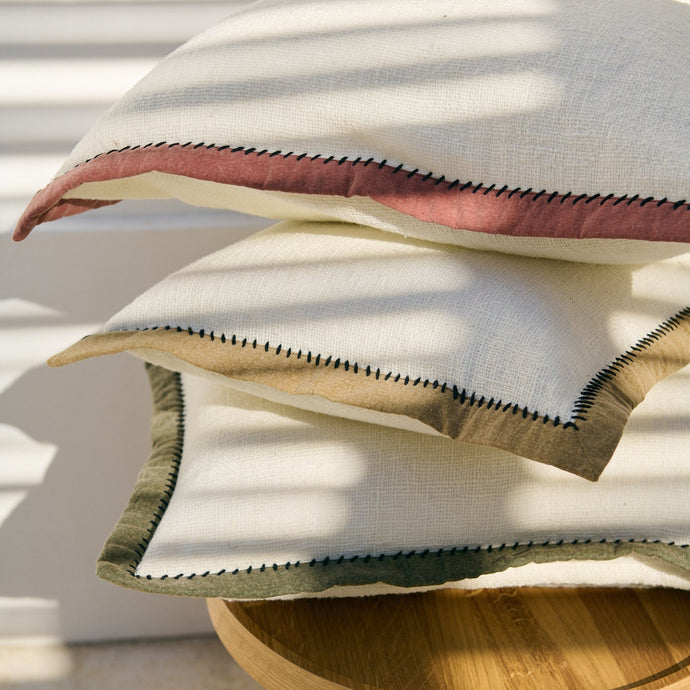 Housse de coussin Khadi Noir