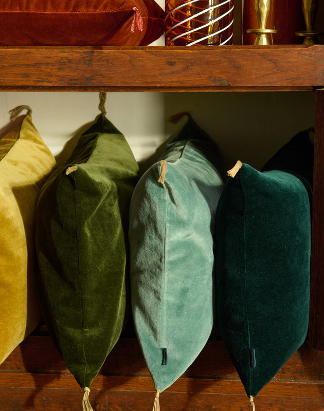 Washed velvet cushion cover