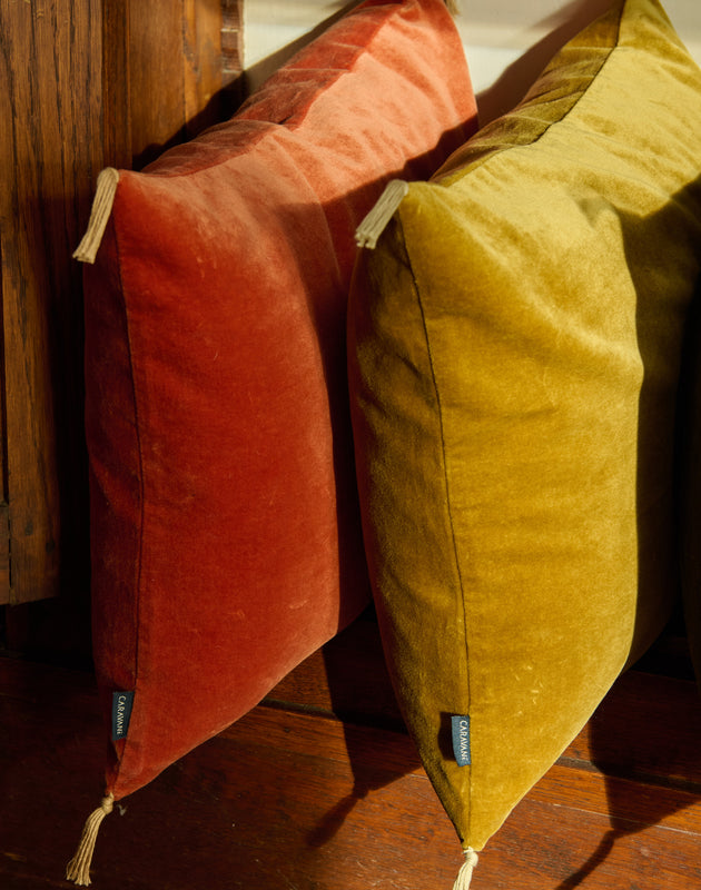 Washed velvet cushion cover