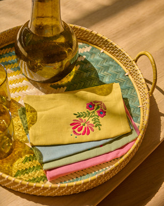 Set de 4 serviettes brodées Rosaly