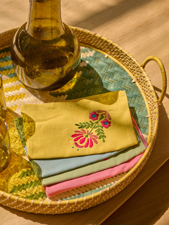 Set of 4 Rosaly embroidered napkins
