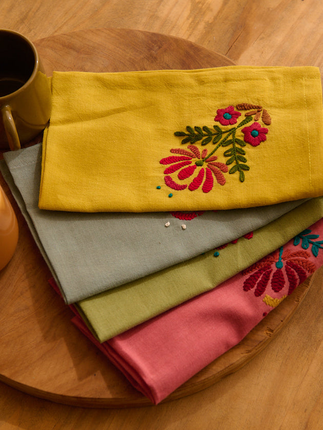 Set of 4 Rosaly embroidered napkins