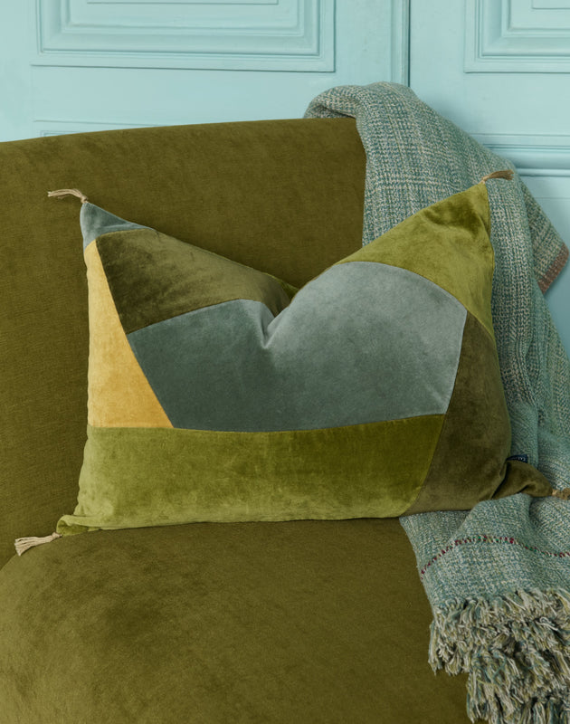 House de coussin Orion en velours lavé couleur Mousse