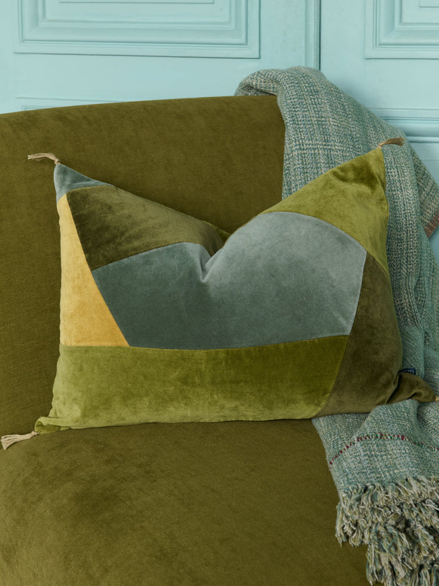House de coussin Orion en velours lavé couleur Mousse