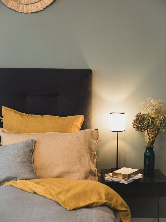 Linge de lit : parure de lit en lin lavé
