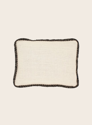 Housse de coussin Khadi en khadi de coton blanche et noire
