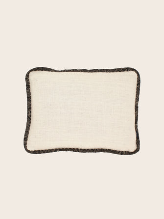 Housse de coussin Khadi en khadi de coton blanche et noire