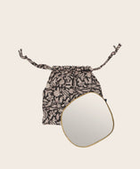 collection mini miroir Ame en laiton serti main et son pochon de transport
