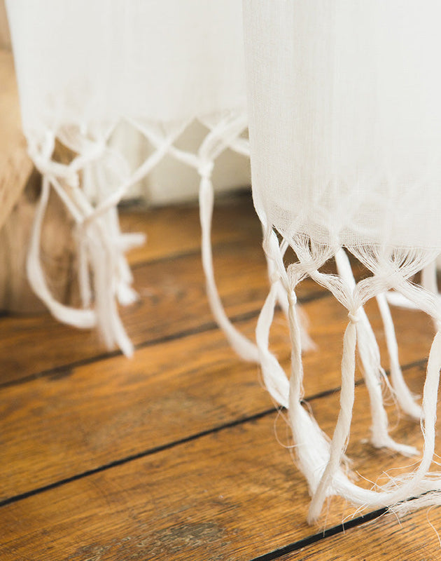 Rideau léger en coton Ashoka à franges fines 