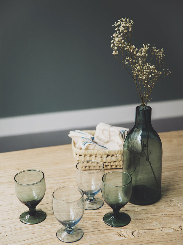 ensemble de 4 verres ballon en verre soufflé recyclé