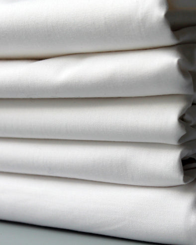 Drap housse en coton bio blanc