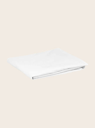 Linge de lit : drap housse blanc en coton bio blanc