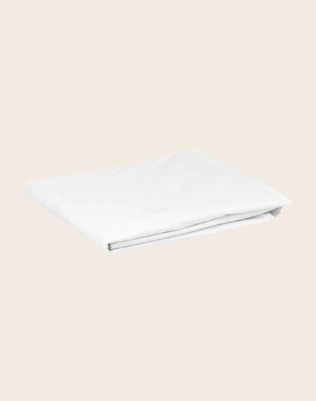 Linge de lit : drap housse blanc en coton bio blanc