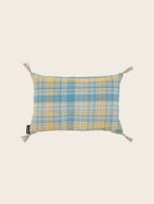 Petit coussin à motifs en lin lavé remplis de balles d'épeautre