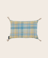 Petit coussin à motifs en lin lavé remplis de balles d'épeautre