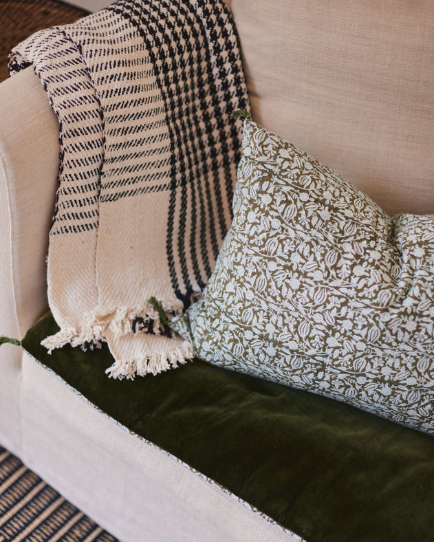 grande housse de coussin Tulipan Laurier en coton