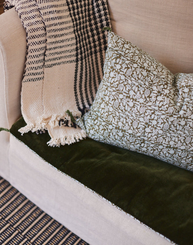 grande housse de coussin Tulipan Laurier en coton