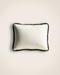Housse de coussin Khadi en khadi de coton blanche et noire