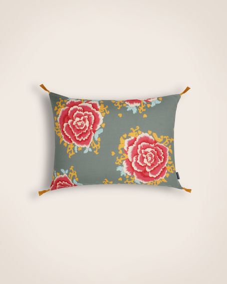 Housse de coussin aux motifs floraux lichen