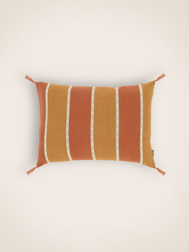 Ensemble de deux coussins Noely en teinte Sarrasin en coton