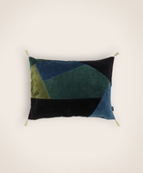 Housse de coussin en velours lavé Orion en patchwork.