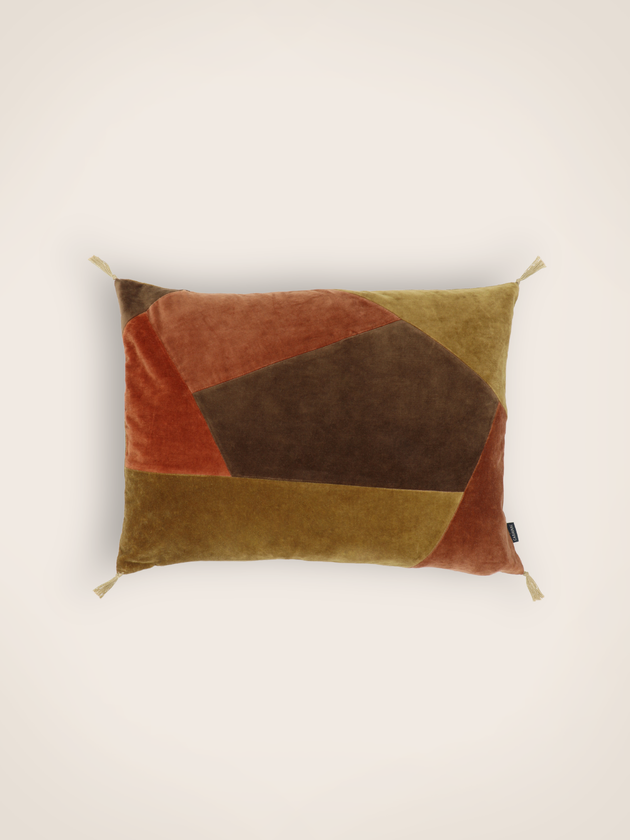 Housse de coussin Orion en patchwork couleur Noisette