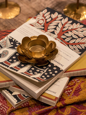 Bougeoir en métal doré Cosmos 