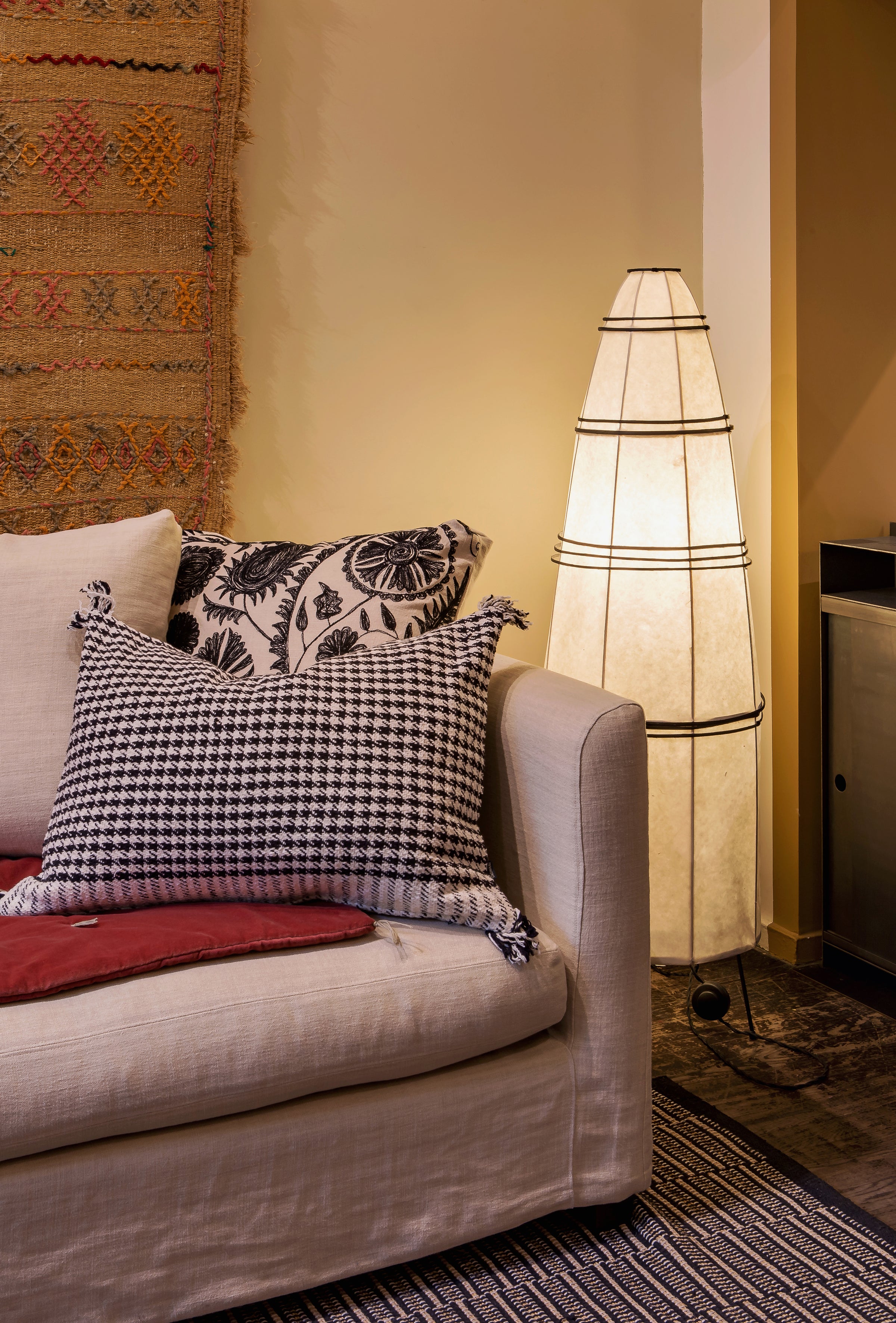 Housse de coussin pied de poule
