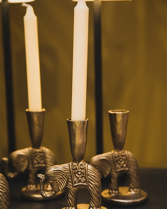 Décoration : bougeoir doré pour chandelle