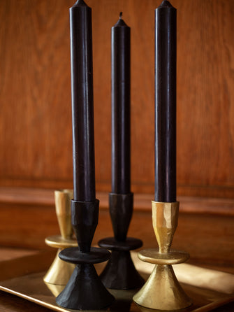 Bougeoir martelé noir ou doré