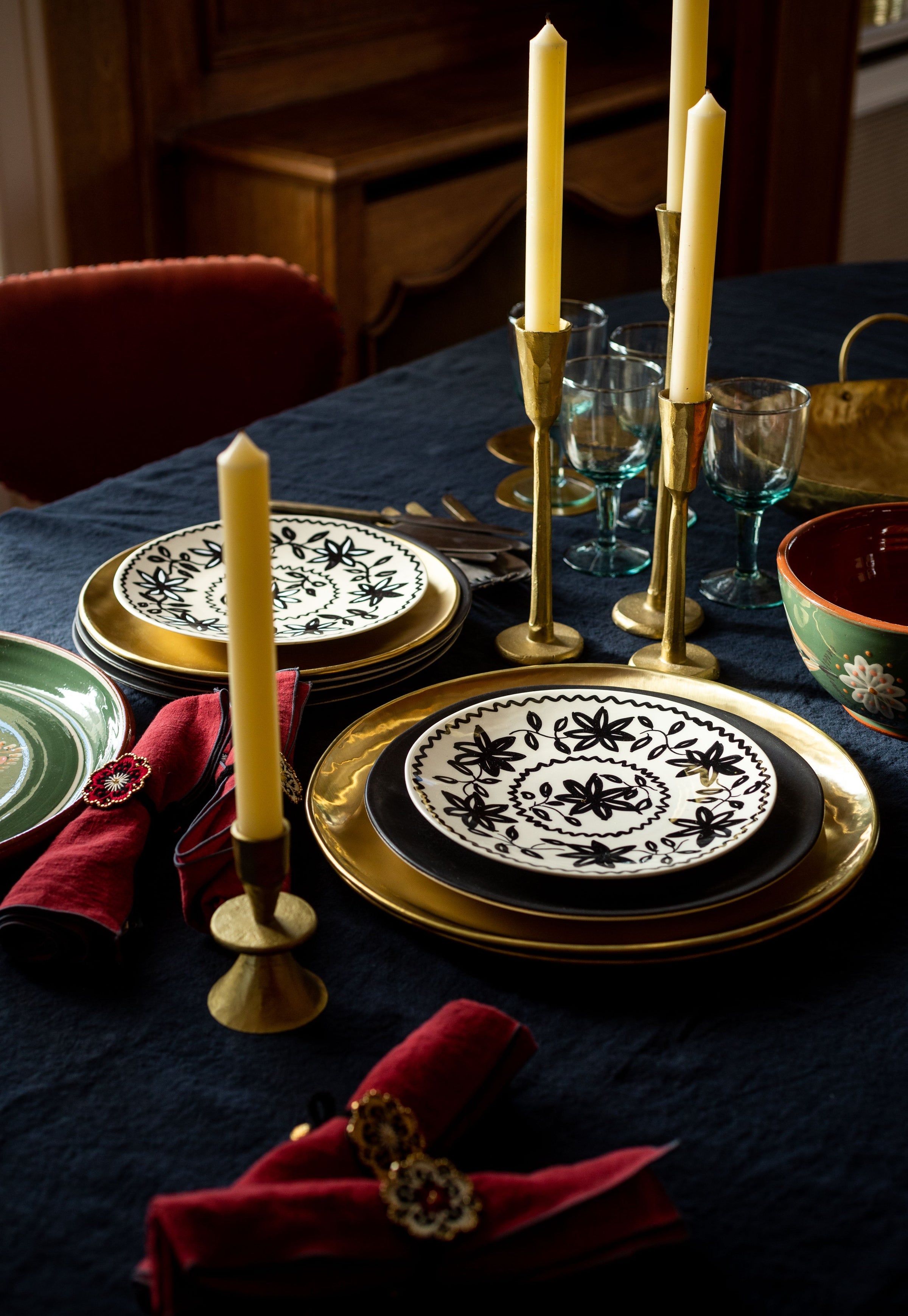 Bougeoir doré pour tables de fête