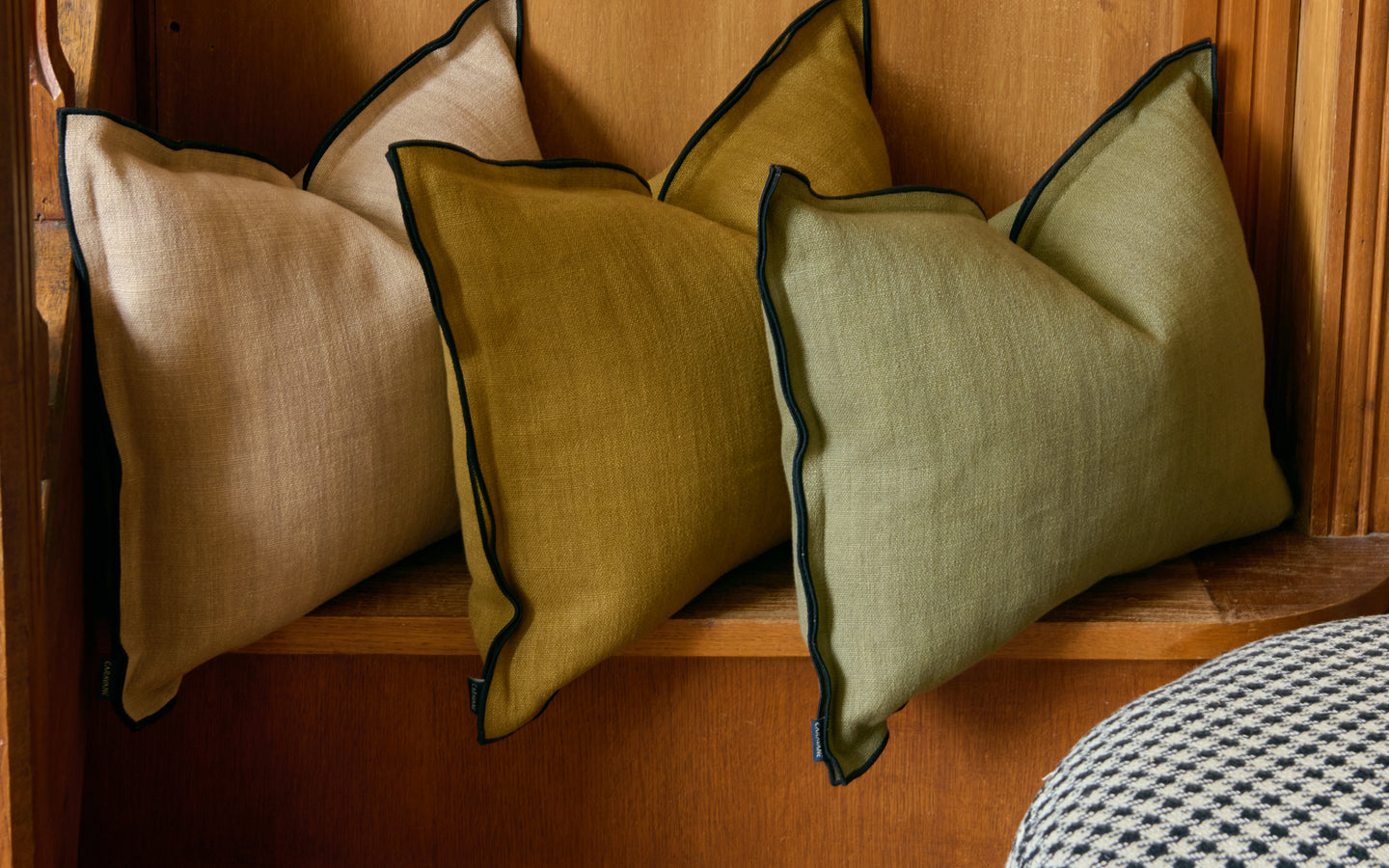 Ensemble de trois coussins Gareth rectangulaires en lin