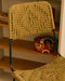 détail du tressage losange de la chaise haute en coton Murgi