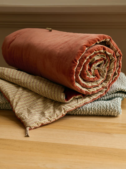 Couvre-pied en velours de coton Florio
