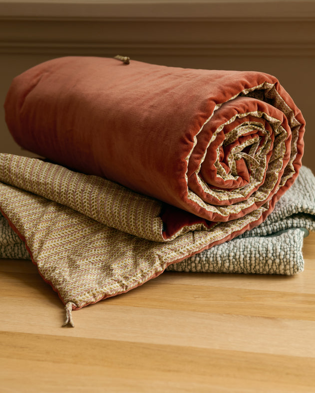Couvre-pied en velours de coton Florio