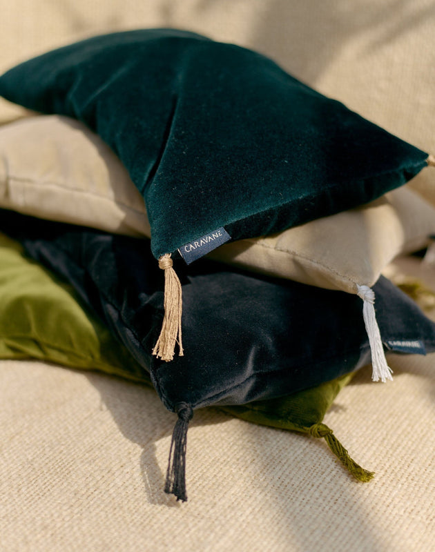 Cherry pits in cotton velvet