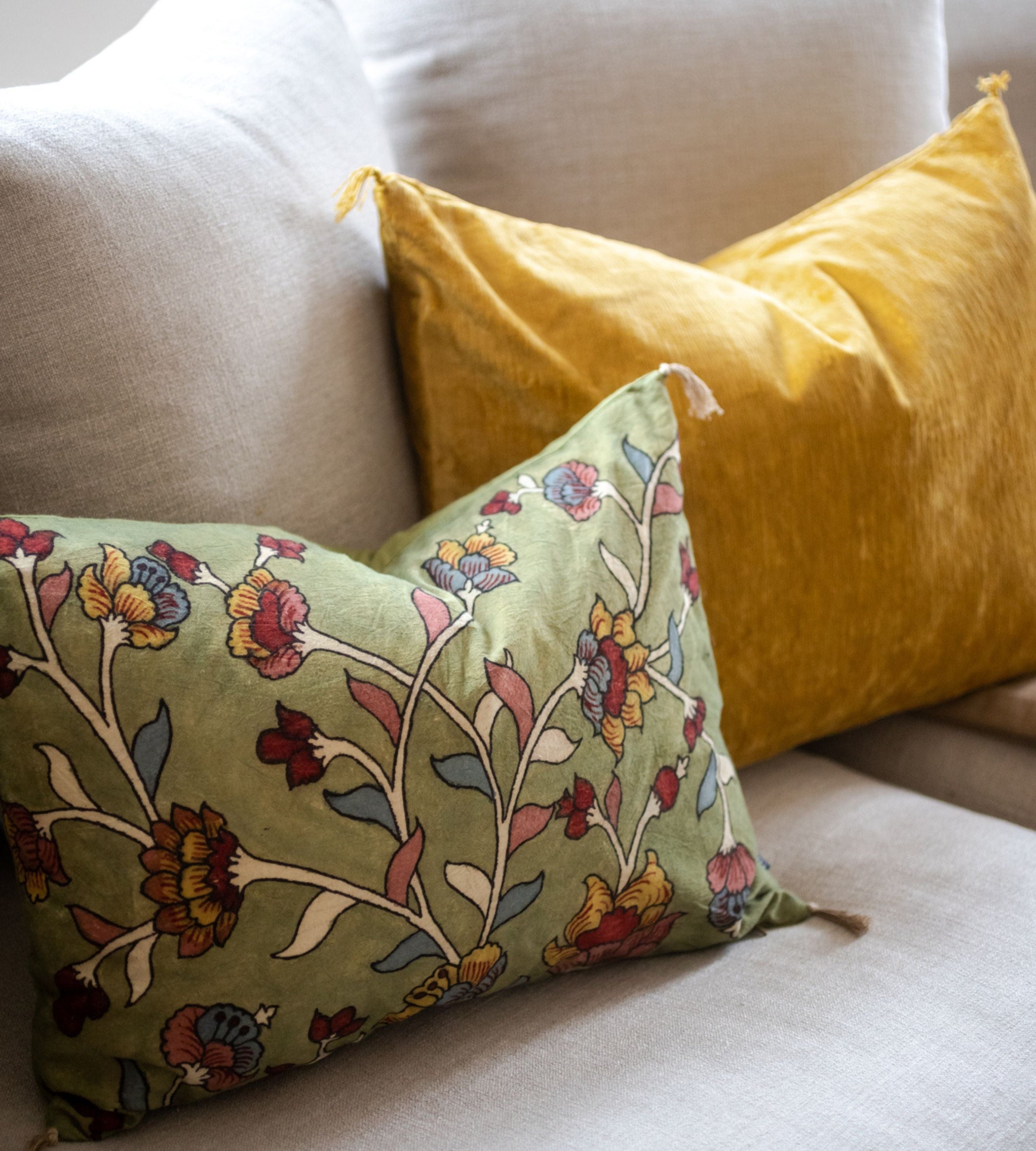 Housse de coussin Kalamkari