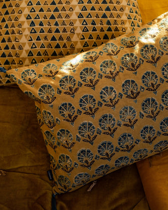 Housse de coussin Ajrak Curcuma