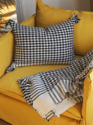 Housse de coussin pied de poule