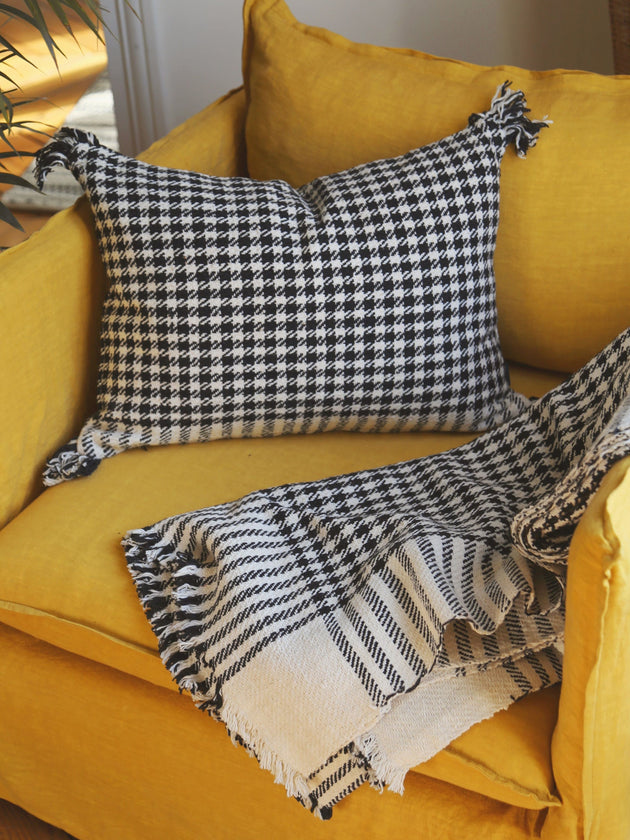 Housse de coussin pied de poule