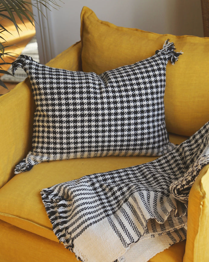 Housse de coussin pied de poule